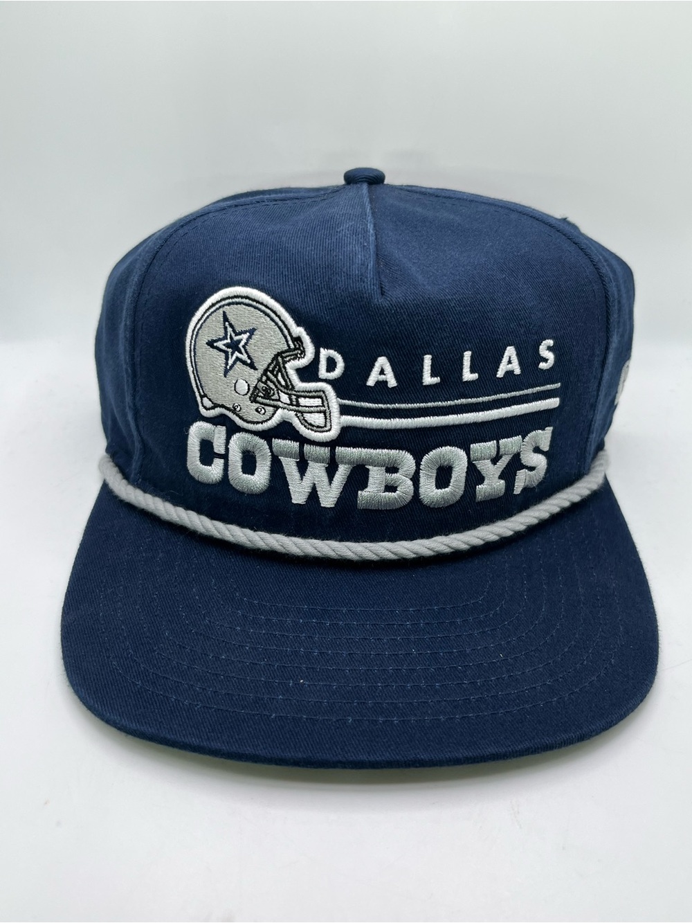 Dallas Cowboys Rope Navy Blue Embroidered Snapback Hat